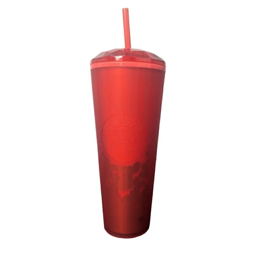 Starbucks Valentines 2022 Limited Edition Hearts Dome 24oz Tumbler Cup Red